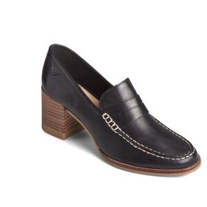 Seaport Penny Heel Leather Loafer.